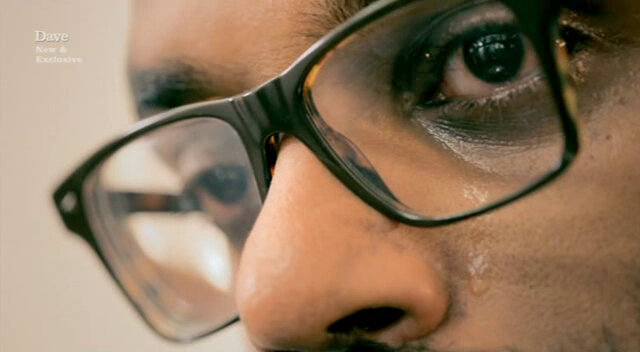 Close-up image of Romesh Ranganathan recovering from the trauma of having rubbed hot chilli sauce into his own eyes. Close-up image of Romesh Ranganathan recovering from the trauma of having rubbed hot chilli sauce into his own eyes.