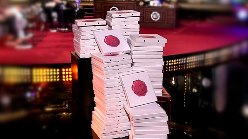 Image of the prize in this episode: all of the leftover pizzas from the ‘De-pineapple the pizzas’ task. Image of the prize in this episode: all of the leftover pizzas from the ‘De-pineapple the pizzas’ task.