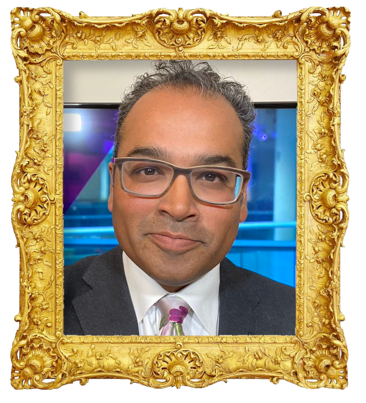 Headshot photo of Krishnan Guru-Murthy surrounded with an ornate golden frame. Headshot photo of Krishnan Guru-Murthy surrounded with an ornate golden frame.
