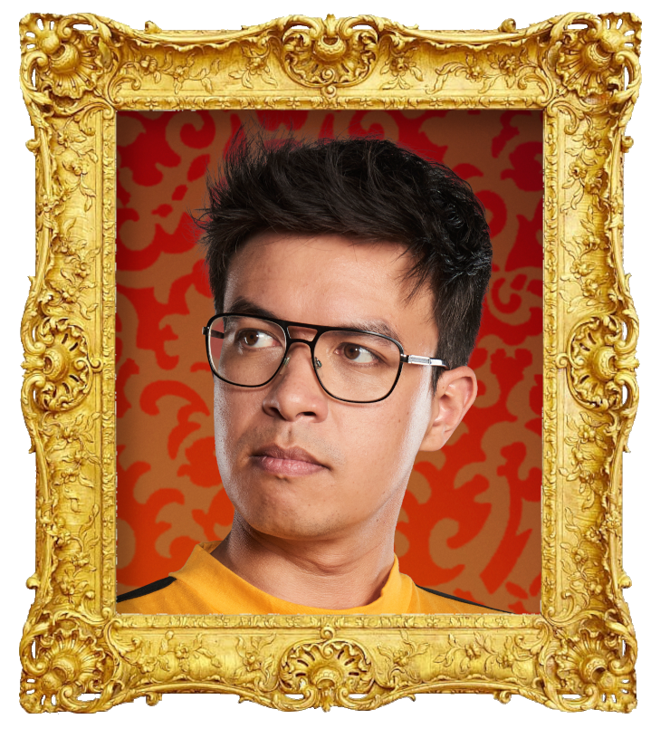 Headshot photo of Phil Wang surrounded with an ornate golden frame. Headshot photo of Phil Wang surrounded with an ornate golden frame.