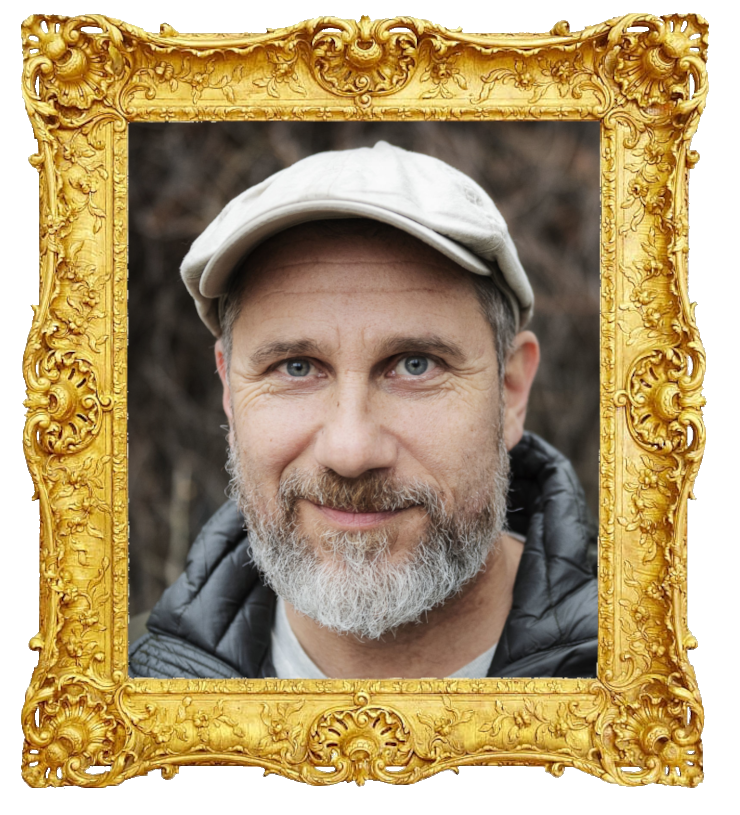 Headshot photo of Marko Lehtosalo (aka Markoolio) surrounded with an ornate golden frame.