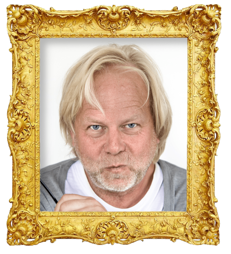 Headshot photo of Peter Apelgren surrounded with an ornate golden frame.