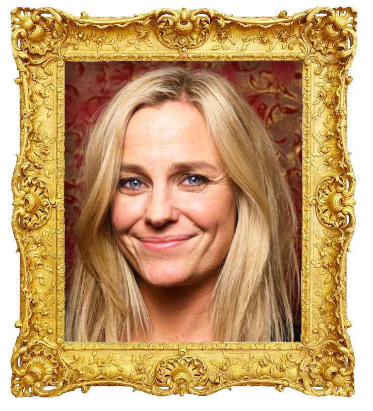 Headshot photo of Solveig Kloppen surrounded with an ornate golden frame. Headshot photo of Solveig Kloppen surrounded with an ornate golden frame.