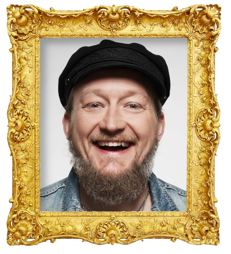 Headshot photo of Jarno 'Jarppi' Leppälä surrounded with an ornate golden frame.