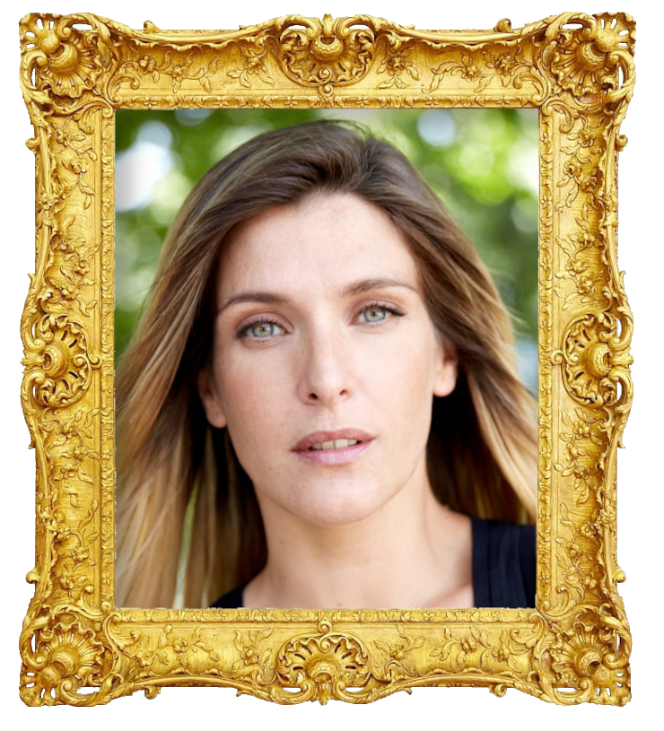 Headshot photo of Inês Castel-Branco surrounded with an ornate golden frame. Headshot photo of Inês Castel-Branco surrounded with an ornate golden frame.