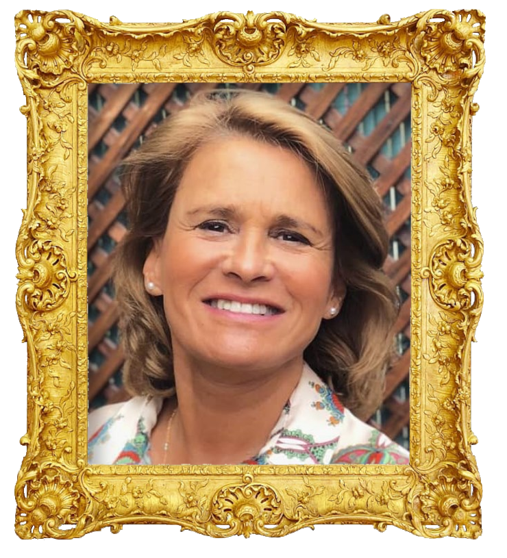 Headshot photo of Rita Salema surrounded with an ornate golden frame. Headshot photo of Rita Salema surrounded with an ornate golden frame.