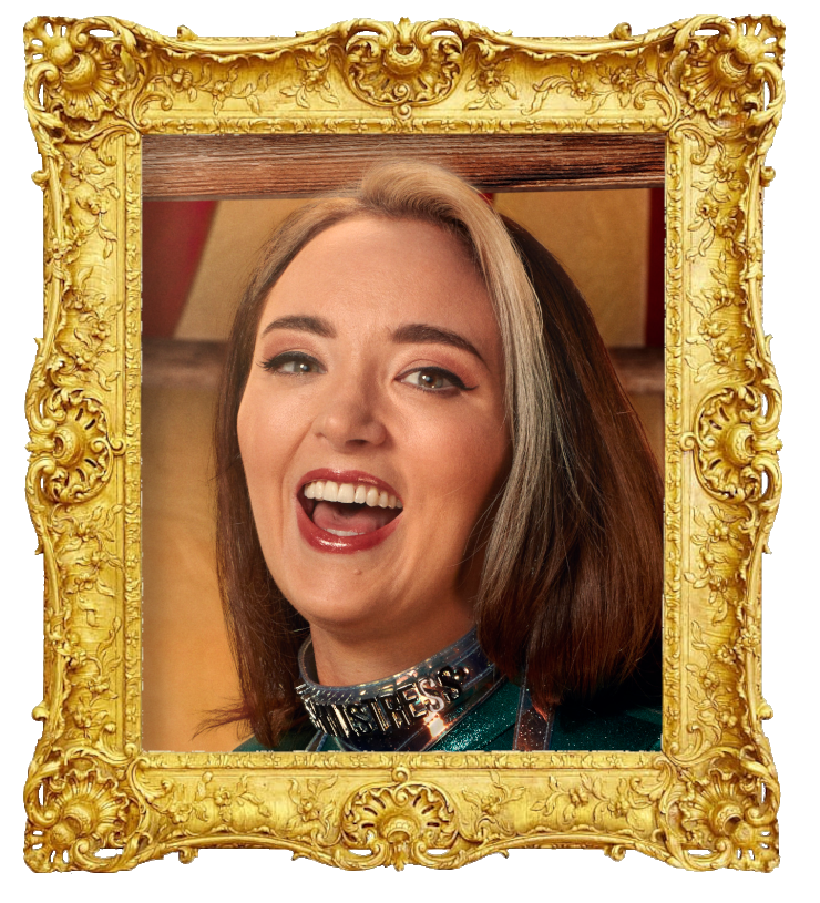 Headshot photo of Fern Brady surrounded with an ornate golden frame. Headshot photo of Fern Brady surrounded with an ornate golden frame.