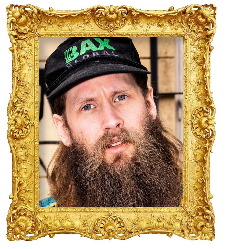 Headshot photo of Henrik Nyblom surrounded with an ornate golden frame.