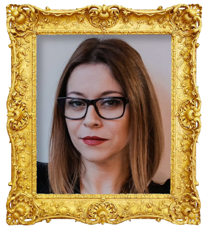 Headshot photo of Rita Marrafa de Carvalho surrounded with an ornate golden frame. Headshot photo of Rita Marrafa de Carvalho surrounded with an ornate golden frame.