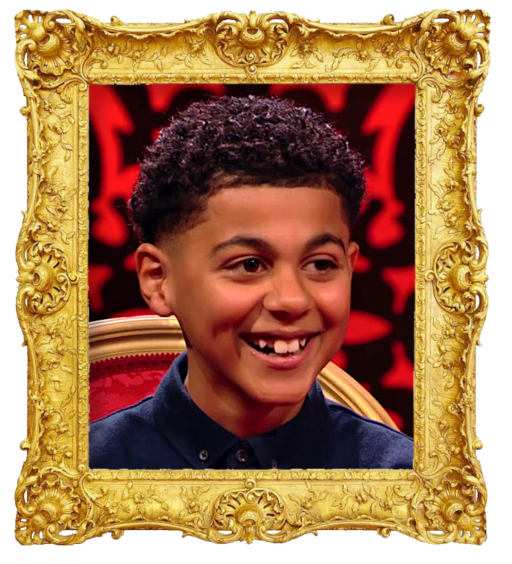 Headshot photo of Ebrima surrounded with an ornate golden frame. Headshot photo of Ebrima surrounded with an ornate golden frame.