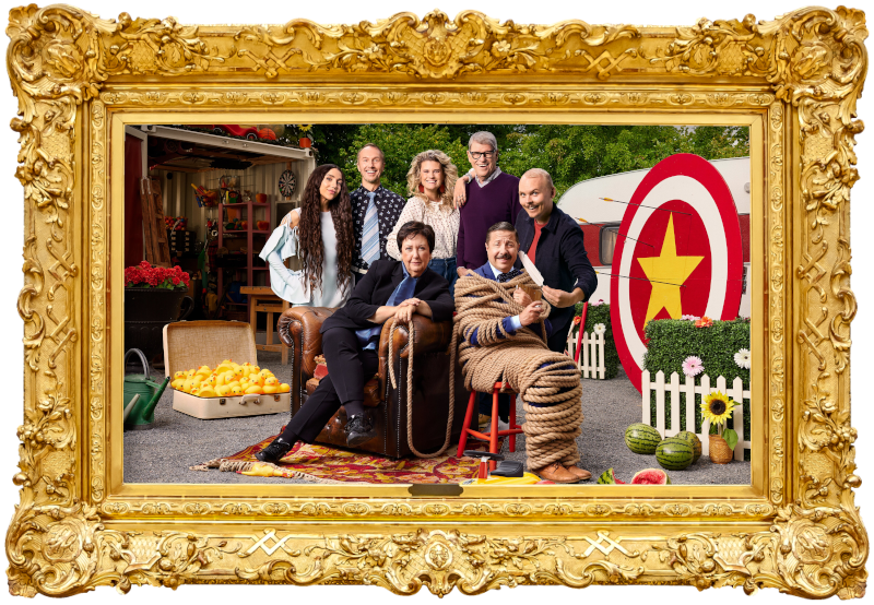 Cover image for the tenth season of the Swedish show Bäst i Test, picturing the cast of the season. Cover image for the tenth season of the Swedish show Bäst i Test, picturing the cast of the season.