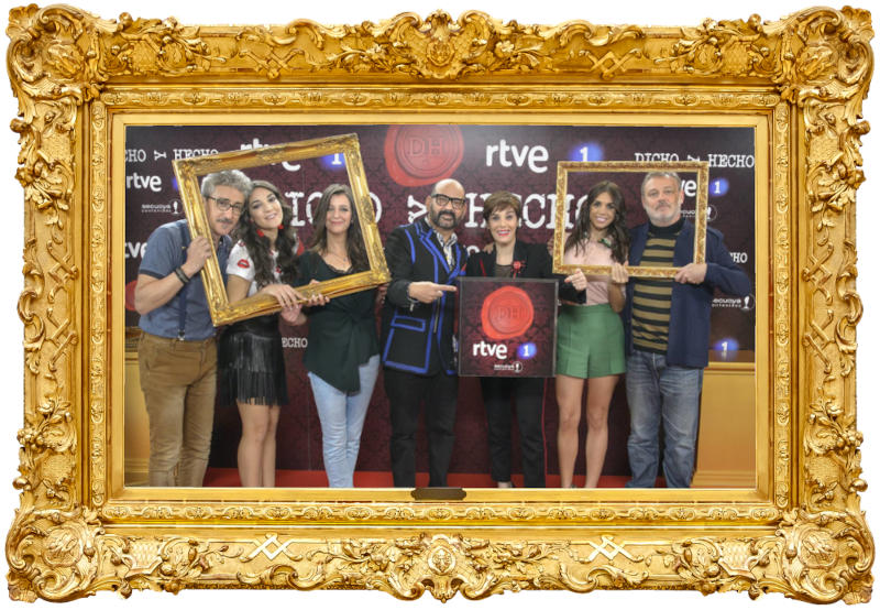 Cover image for the first season of the Spanish show Dicho y Hecho, picturing the cast of the season. Cover image for the first season of the Spanish show Dicho y Hecho, picturing the cast of the season.