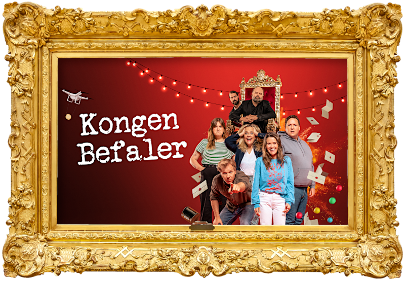 Cover image for the sixth season of the Norwegian show Kongen Befaler, picturing the cast of the season. Cover image for the sixth season of the Norwegian show Kongen Befaler, picturing the cast of the season.