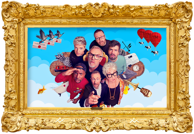 Cover image for the fifteenth series of the UK show Taskmaster, picturing the cast of the series. Cover image for the fifteenth series of the UK show Taskmaster, picturing the cast of the series.