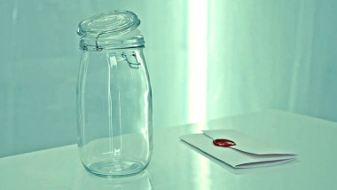 The task brief in the lab, next to an airtight jar.