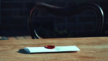 The task brief on the table outside the Taskmaster house.