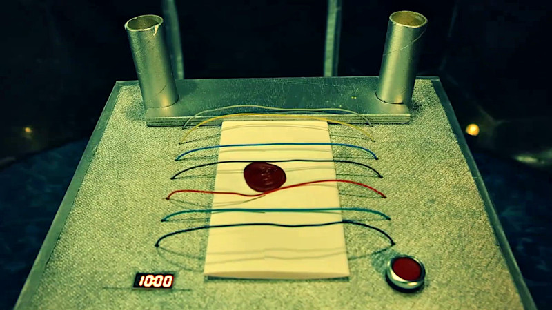 The task brief underneath the wires of a robot. The task brief underneath the wires of a robot.